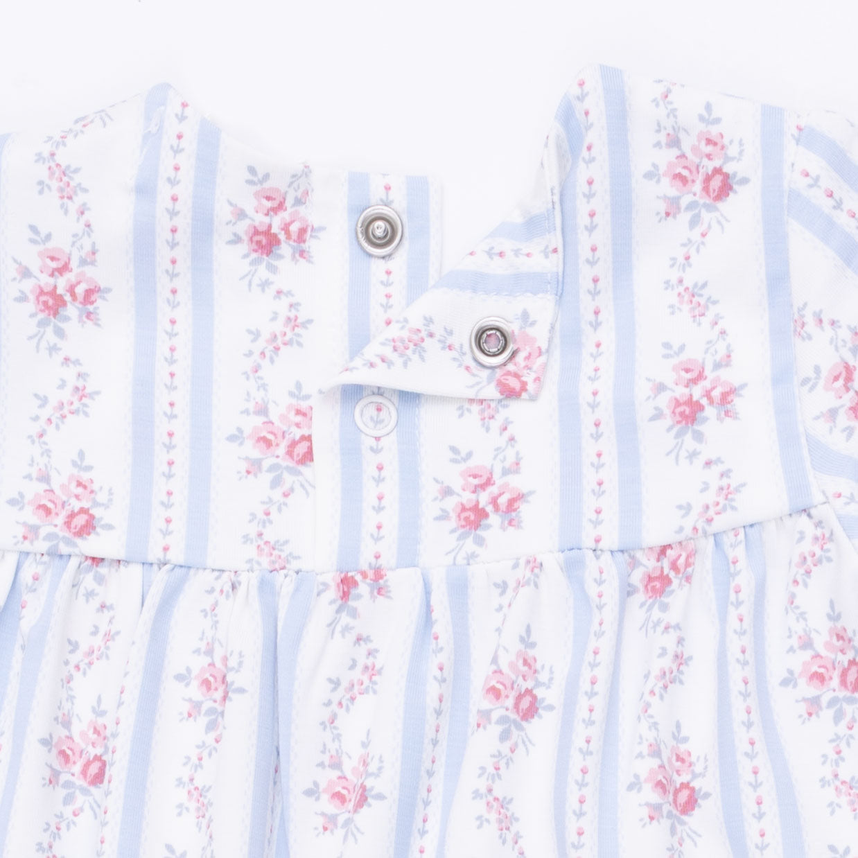 Anna Floral Stripe - Smocked Long Sleeve Romper by Angel Dear