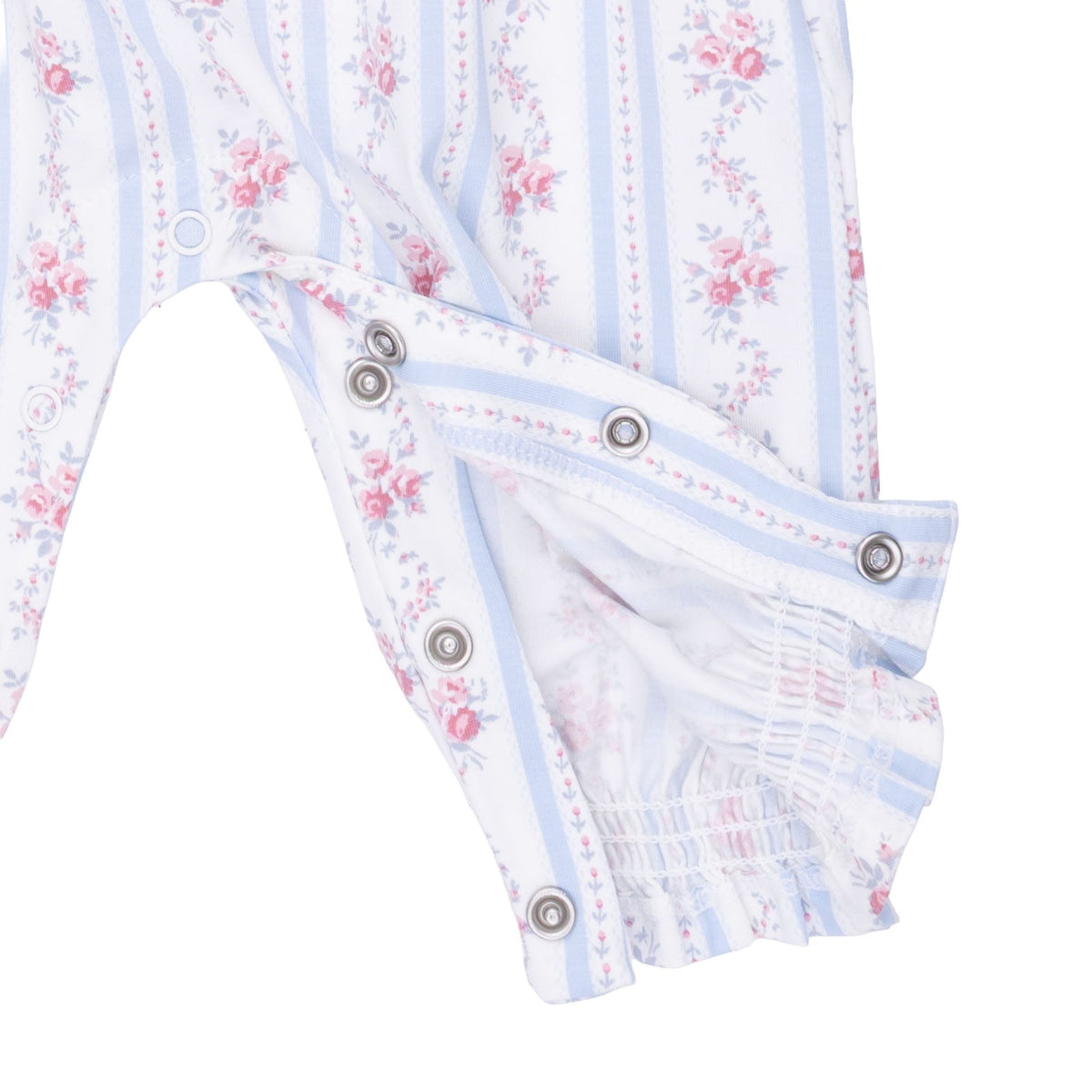 Anna Floral Stripe - Smocked Long Sleeve Romper by Angel Dear