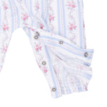 Anna Floral Stripe - Smocked Long Sleeve Romper by Angel Dear