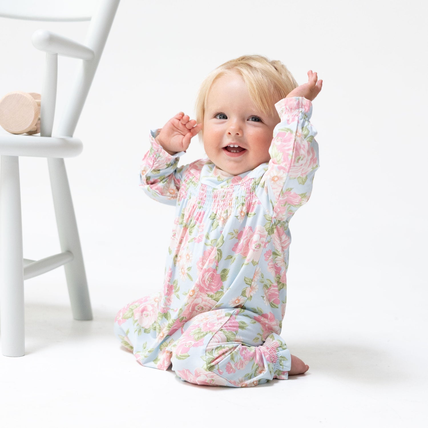 Viscose from Bamboo Smocked Romper - Angeline Floral by Angel Dear (view 1 of 5)