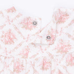 Rose Bow Lattice - Smocked Long Sleeve Romper by Angel Dear