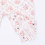 Rose Bow Lattice - Smocked Long Sleeve Romper by Angel Dear