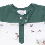 Pointer Pups and Duck Buddies - Romper with Contrast Sleeves by Angel Dear