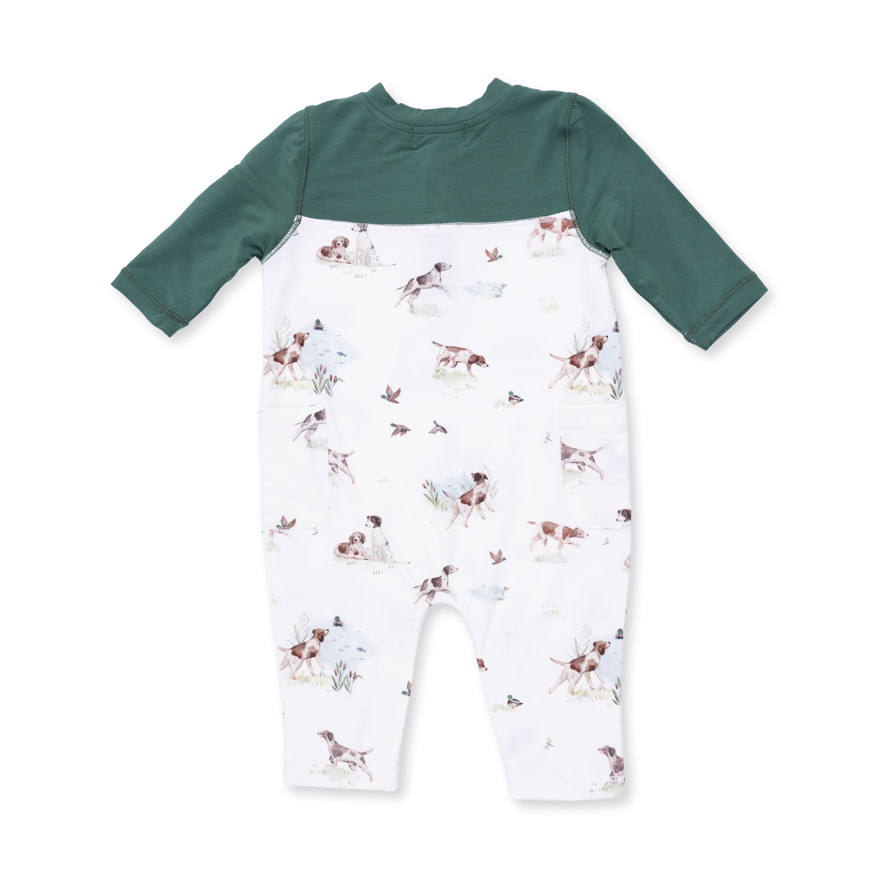 Pointer Pups and Duck Buddies - Romper with Contrast Sleeves by Angel Dear