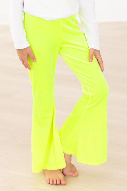 Mila & Rose ® Neon Yellow Velvet Bells for Girls Mila and Rose Kids - Apparel & Accessories > Clothing > Pants Velvet Bells
