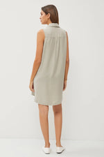 PinkBlush Light Olive V Neck Dress with Collared Design for Stylish Women - Apparel & Accessories > Clothing > Dresses