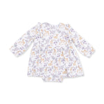 Floral Deer - Long Sleeve Ruffle Bodysuit Dress by Angel Dear (view 2 of 5)