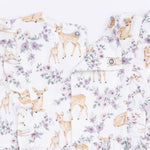 Floral Deer - Long Sleeve Ruffle Bodysuit Dress by Angel Dear (view 4 of 5)