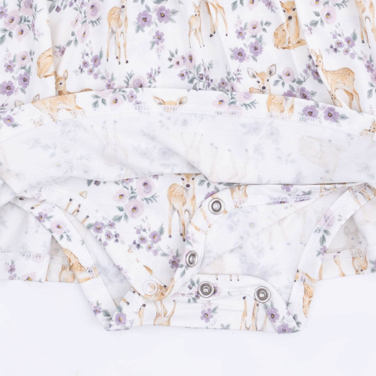 Floral Deer - Long Sleeve Ruffle Bodysuit Dress by Angel Dear (view 5 of 5)