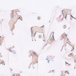 I Love Horses - Long Sleeve Ruffle Bodysuit Dress by Angel Dear (view 3 of 4)