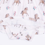I Love Horses - Long Sleeve Ruffle Bodysuit Dress by Angel Dear (view 4 of 4)