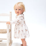 I Love Horses - Long Sleeve Ruffle Bodysuit Dress by Angel Dear (view 1 of 4)