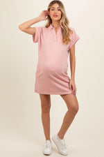 PinkBlush Soft Terry Maternity Dress with Pockets for Comfortable Expecting Mothers - Apparel & Accessories > Clothing > Maternity Clothing > Maternity Dresses Apparel & Accessories > Clothing > Dresses