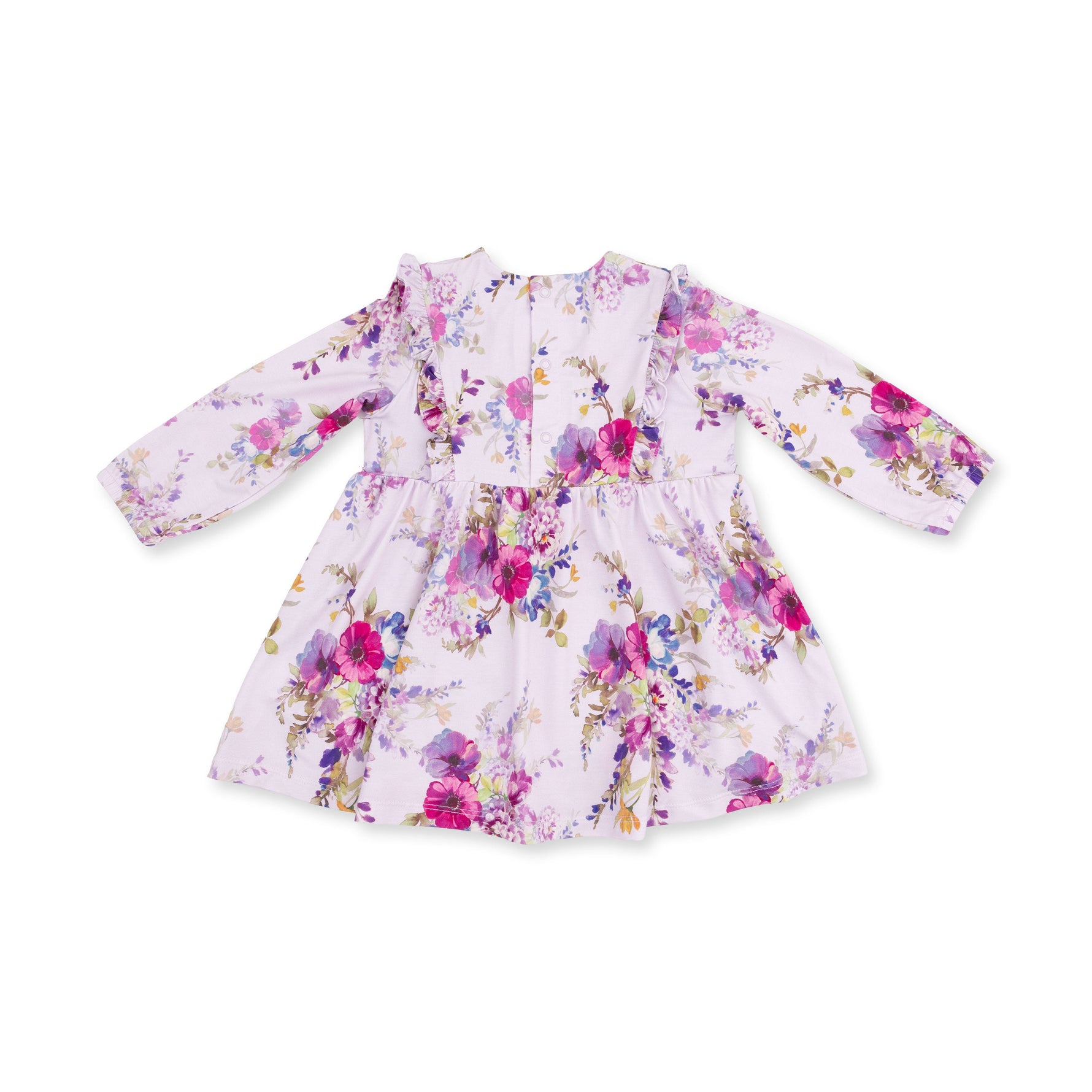 Viscose Bamboo Ruffle Dress Set - Dahlia Floral by Angel Dear (view 3 of 6)