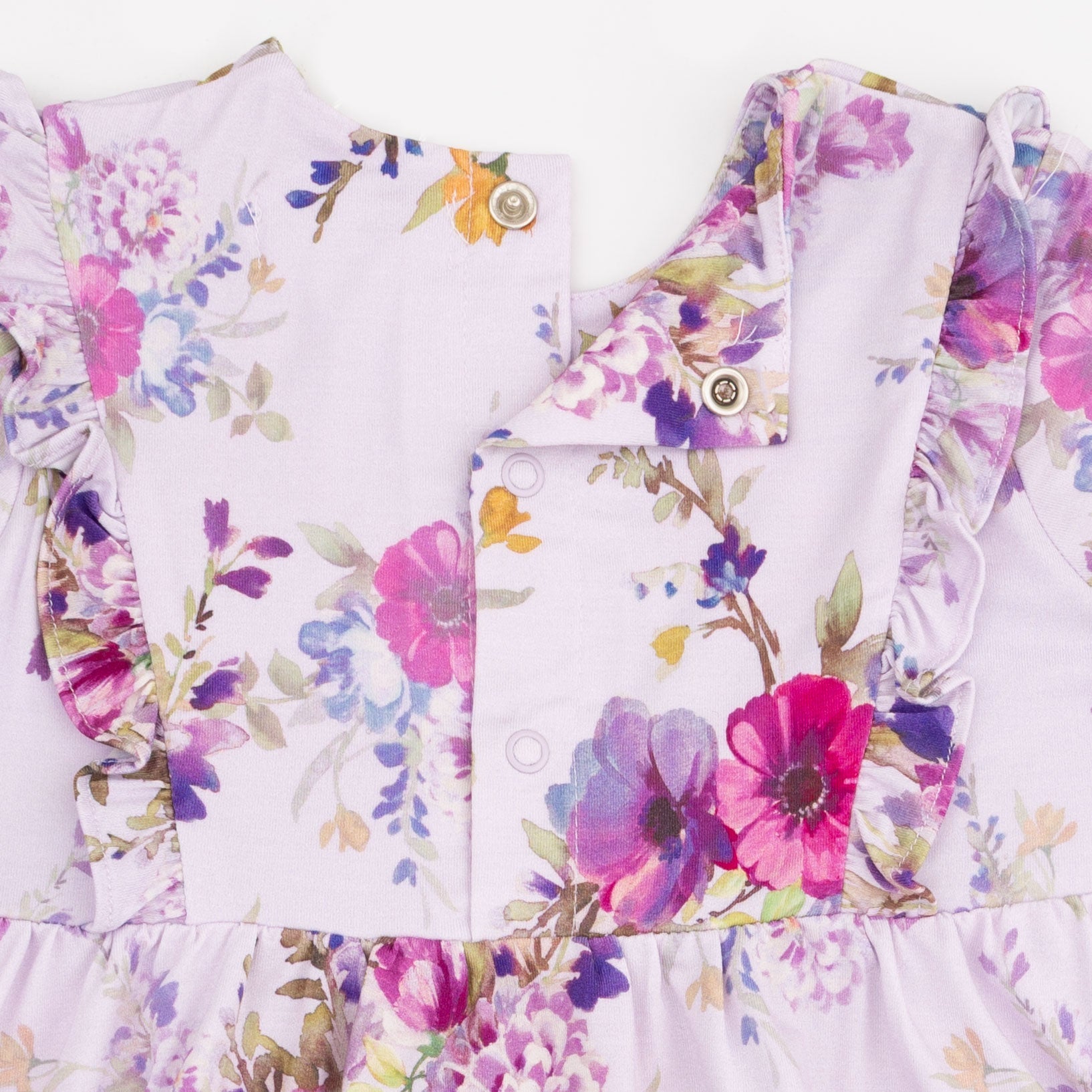 Viscose Bamboo Ruffle Dress Set - Dahlia Floral by Angel Dear (view 4 of 6)
