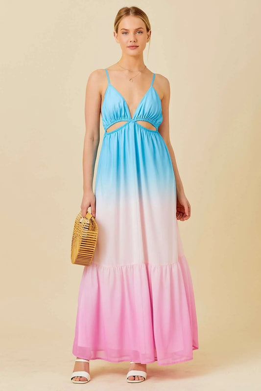 PinkBlush Multi Color Ombre Sleeveless Dress with Effortless Style for Summer Outings - Apparel & Accessories > Clothing > Dresses