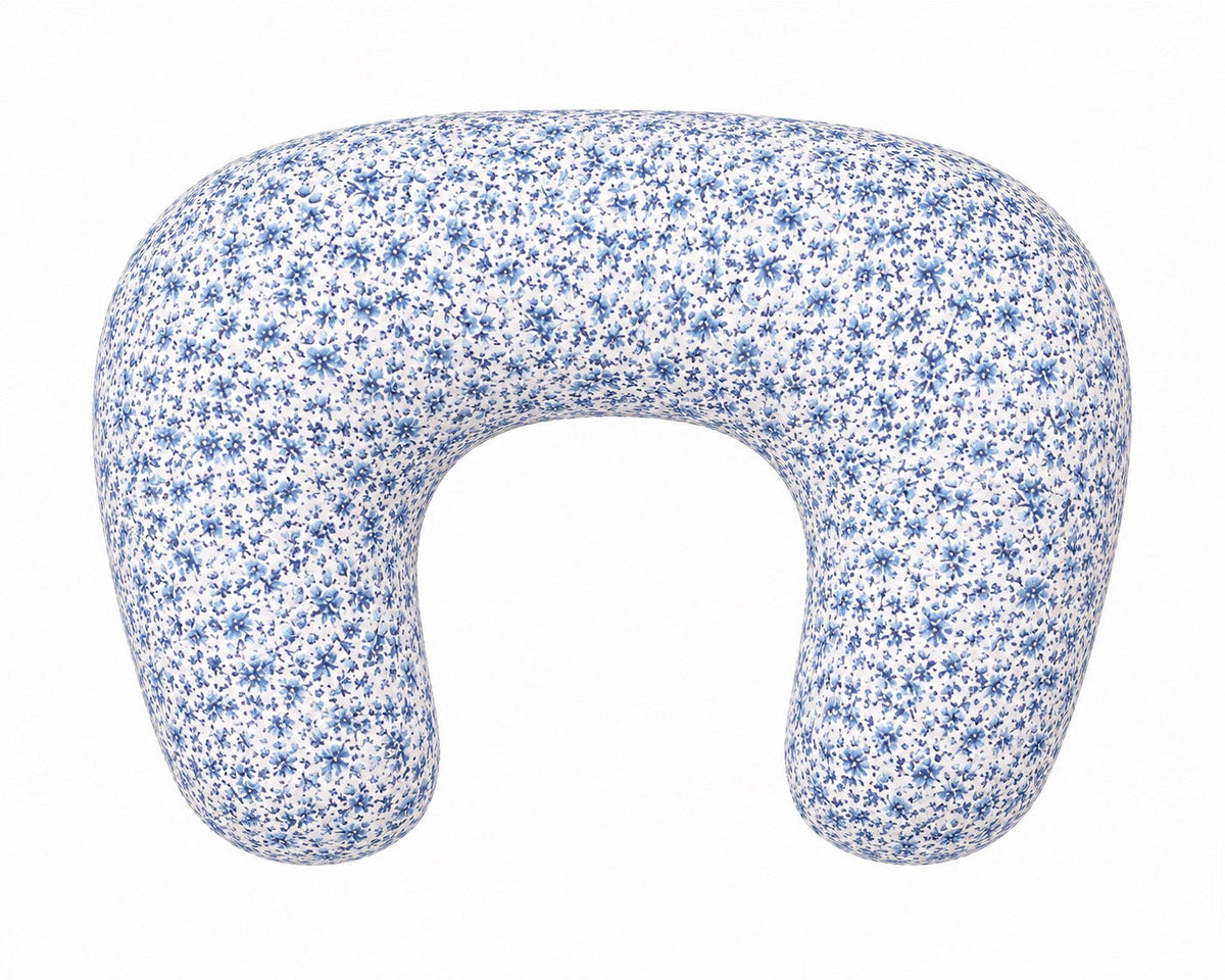 Blue Floral Ruffle Nursing Pillow Cover by Little Mae & Co