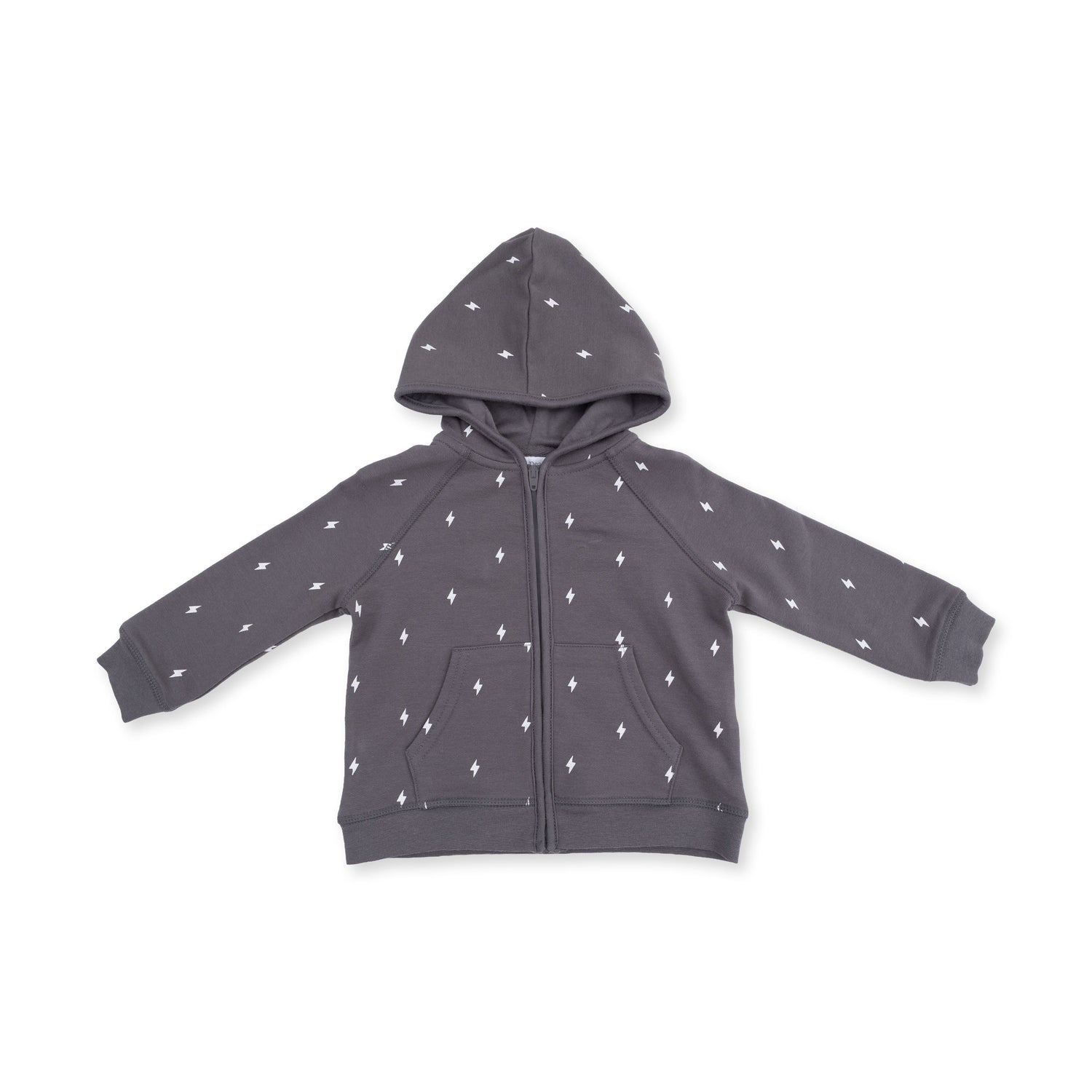 Lightning Bolt French Terry - Zip Hoodie by Angel Dear (view 2 of 4)