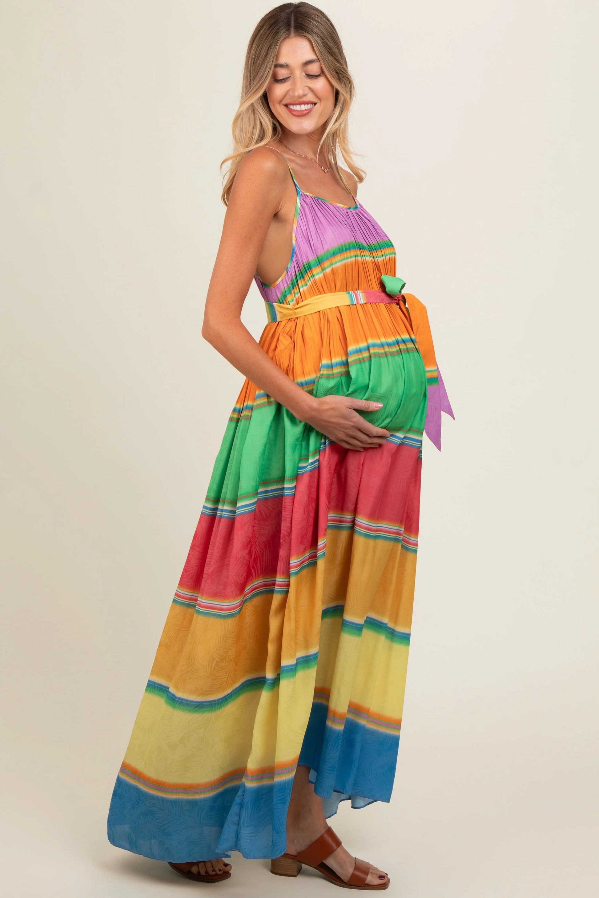 PinkBlush Chic Adjustable Strap Maternity Dress in Multi Color for Expecting Moms - Apparel & Accessories > Clothing > Dresses