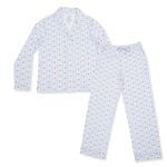 Anna Floral Stripe - Adult Long Sleeve Coat Style and Pant With Pockets by Angel Dear