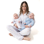 Anna Floral Stripe - Adult Long Sleeve Coat Style and Pant With Pockets by Angel Dear