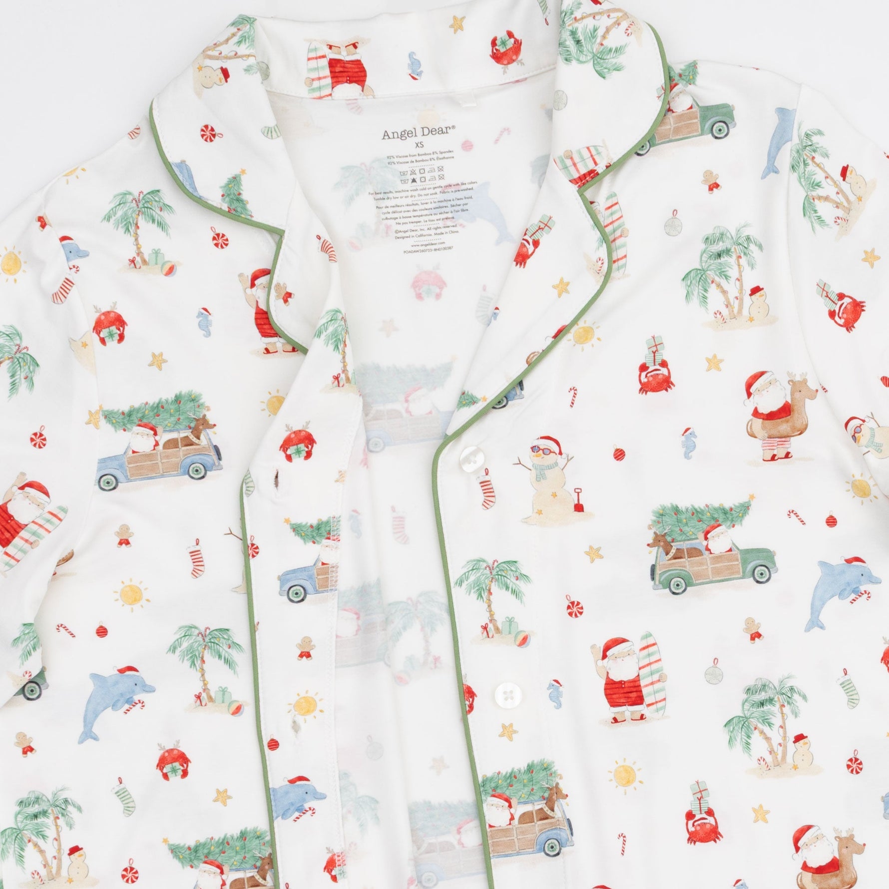 Beach Christmas - Adult Long Sleeve Coat Style and Pant with Pockets by Angel Dear