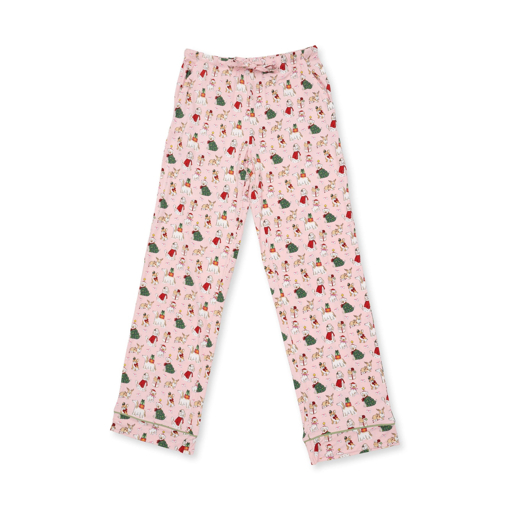 Christmas Dogs Pink - Adult Long Sleeve Coat Style and Pant with Pockets by Angel Dear