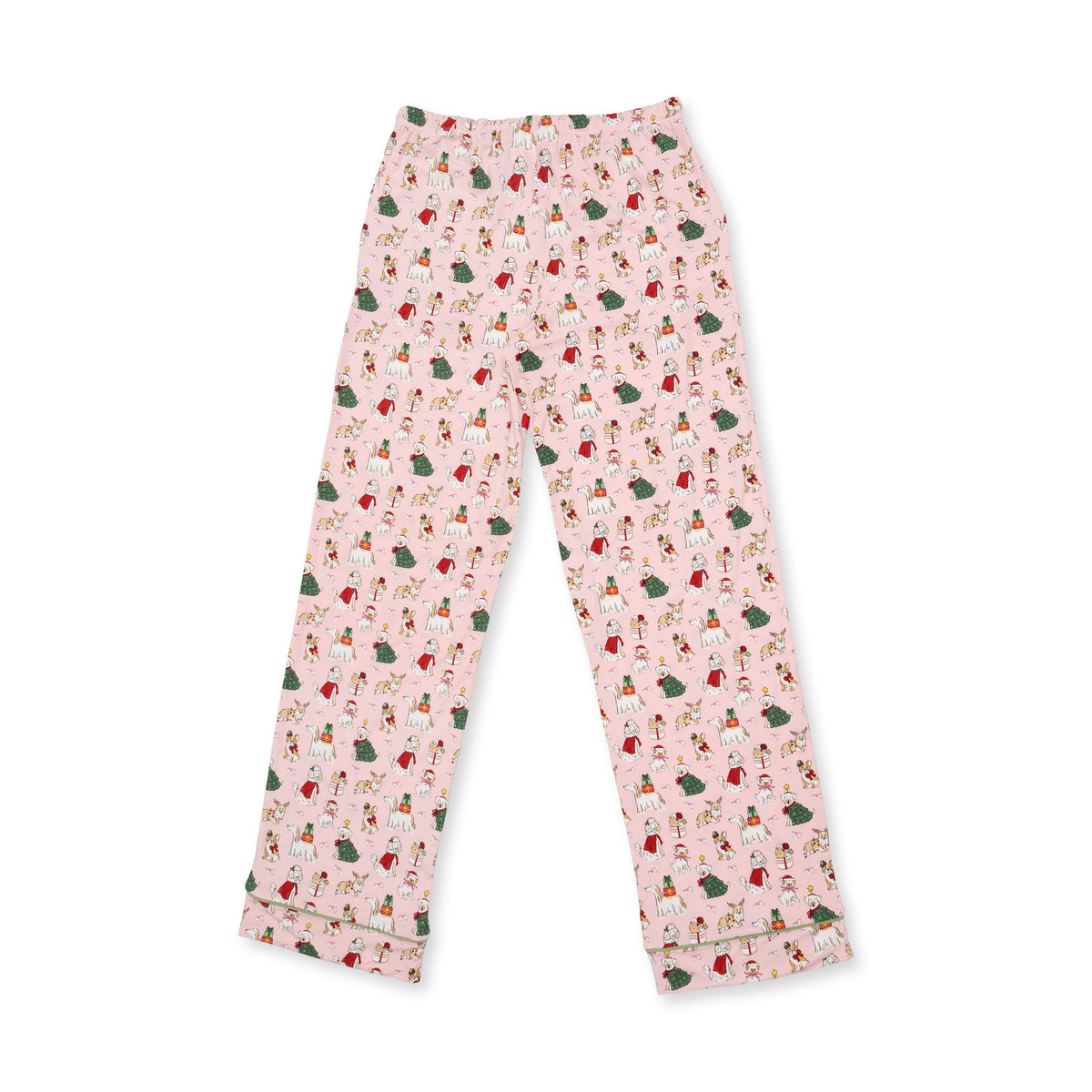 Christmas Dogs Pink - Adult Long Sleeve Coat Style and Pant with Pockets by Angel Dear