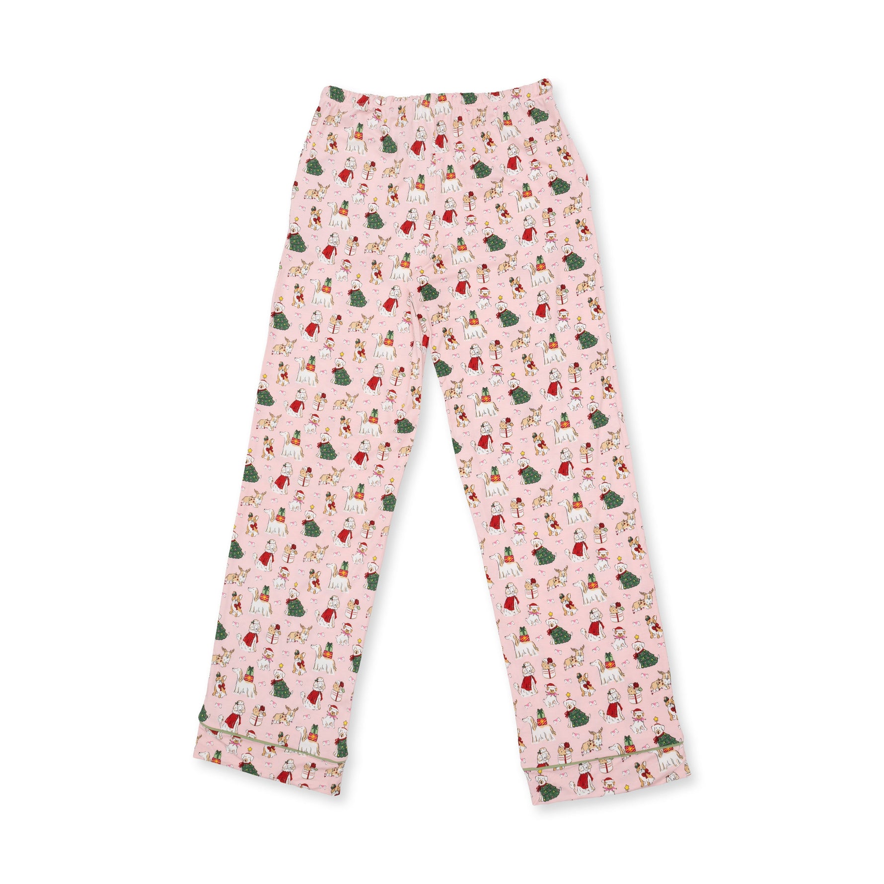 Christmas Dogs Pink - Adult Long Sleeve Coat Style and Pant with Pockets by Angel Dear