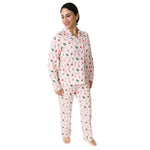 Christmas Dogs Pink - Adult Long Sleeve Coat Style and Pant with Pockets by Angel Dear