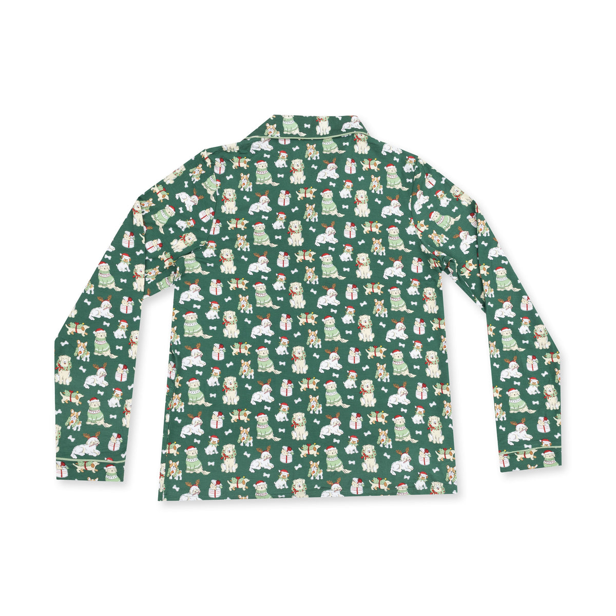 Christmas Dogs Uni - Adult Long Sleeve Coat Style and Pant with Pockets by Angel Dear
