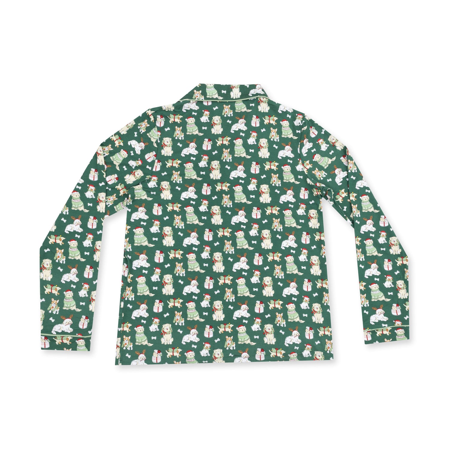 Christmas Dogs Uni - Adult Long Sleeve Coat Style and Pant with Pockets