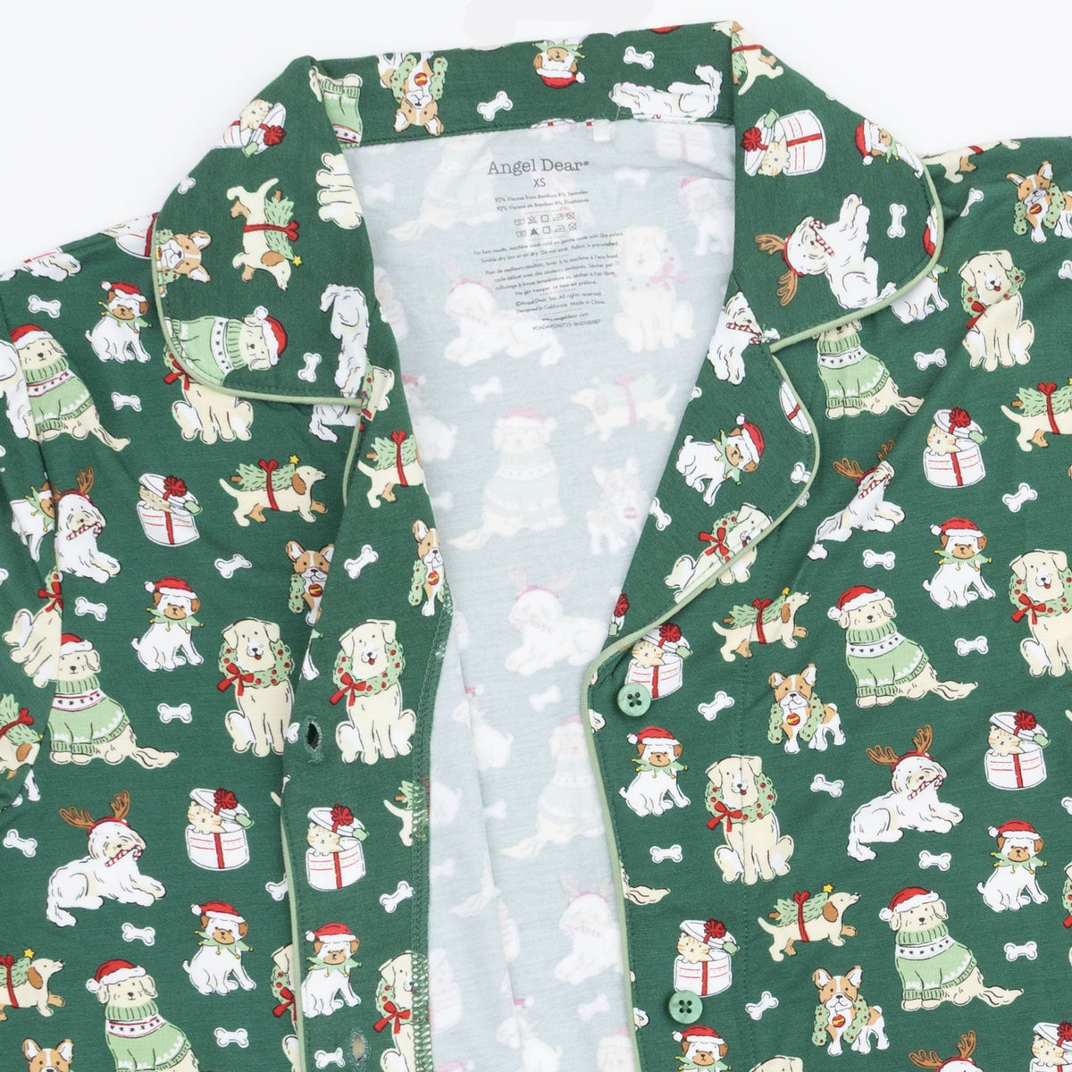 Christmas Dogs Uni - Adult Long Sleeve Coat Style and Pant with Pockets by Angel Dear