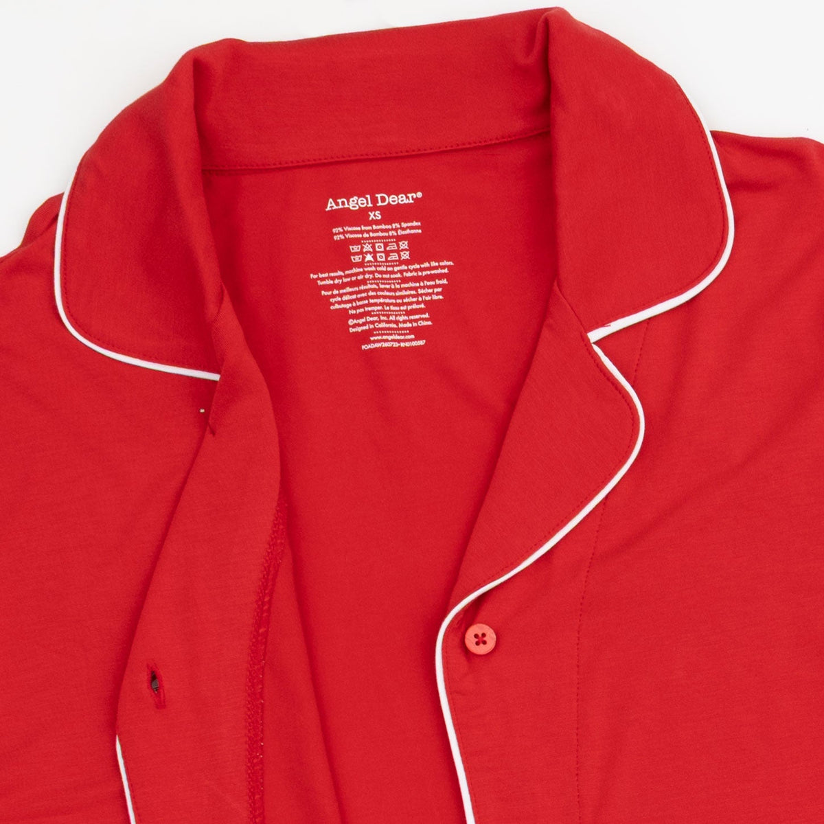 Ribbon Red - Adult Long Sleeve Coat Style and Pant with Pockets by Angel Dear