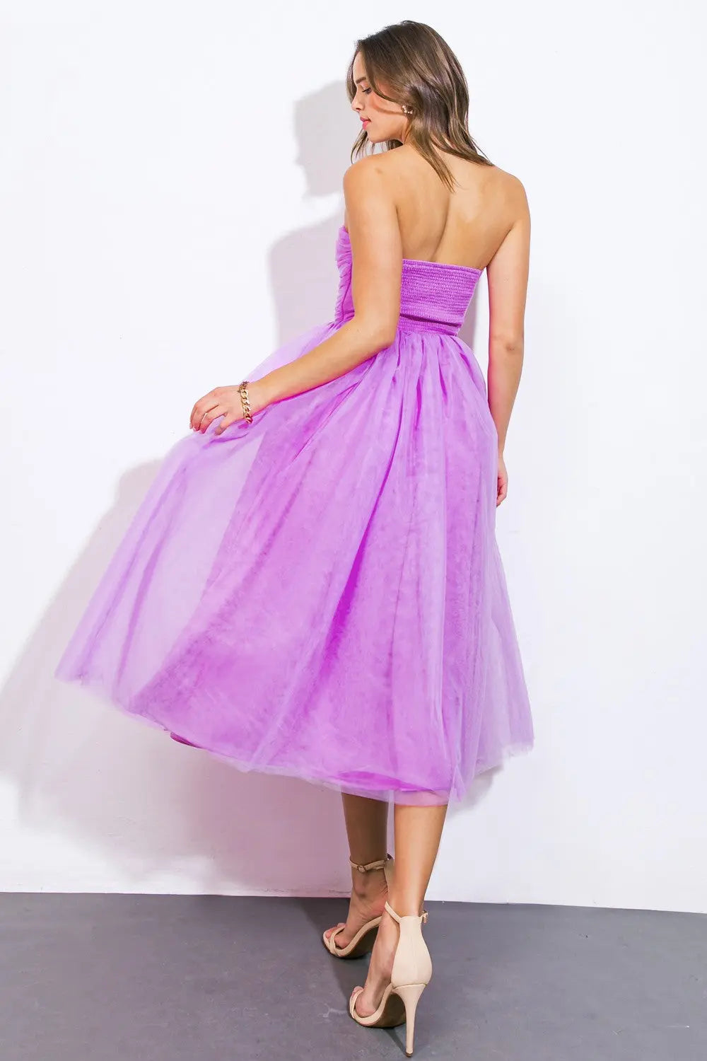 PinkBlush PinkBlush Strapless Midi Dress with Elegant Fit for Special Occasions - Apparel & Accessories > Clothing > Dresses