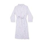 Long adult robe in Anna floral stripe print, floor-length with relaxed fit and tie belt