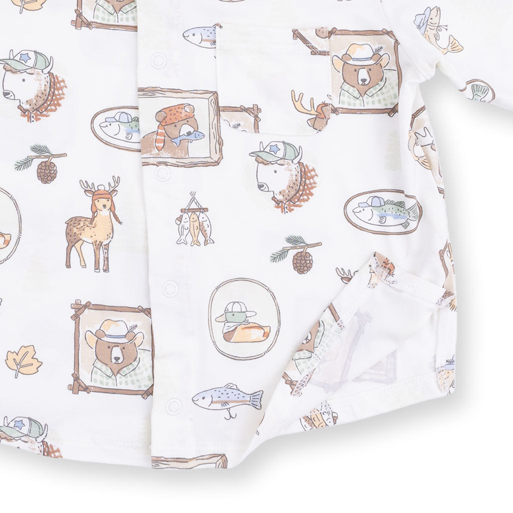 Woodson's Family Cabin - Long Sleeve Polo Button Up by Angel Dear (view 4 of 5)
