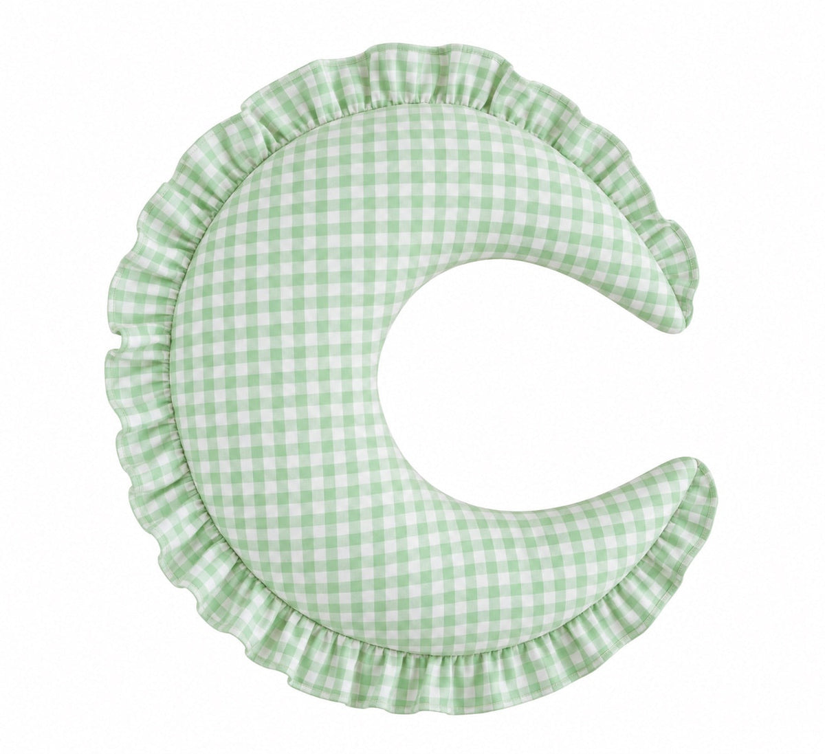 Gingham Feeding Old Support Ruffle Nursing Pillow Cover by Little Mae & Co