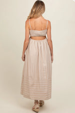 PinkBlush Chic Maternity Maxi Dress with Cutout Back for Stylish Moms-to-Be - Apparel & Accessories > Clothing > Maternity Clothing > Maternity Dresses Apparel & Accessories > Clothing > Dresses