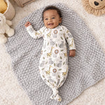 Safari Snuggles Bamboo Baby Knotted Gown Jungle Print by Tesa Babe