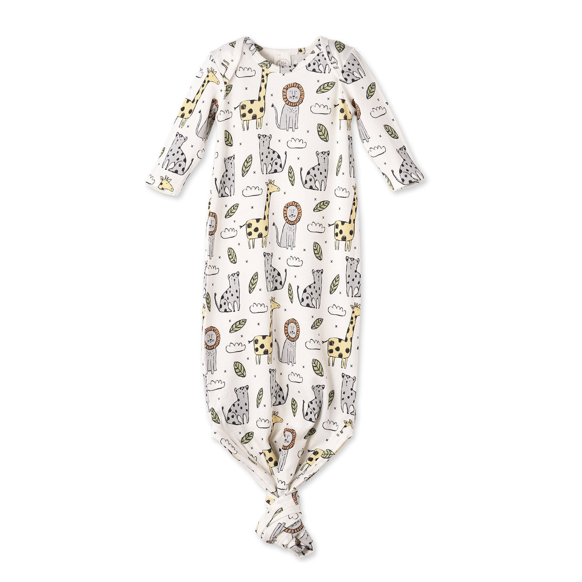 Safari Snuggles Bamboo Baby Knotted Gown Jungle Print by Tesa Babe