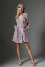 PinkBlush Ash Lilac Cotton Dress with Lightweight Comfort for Casual Summer Wear - Apparel & Accessories > Clothing > Dresses Apparel & Accessories > Clothing > Dresses