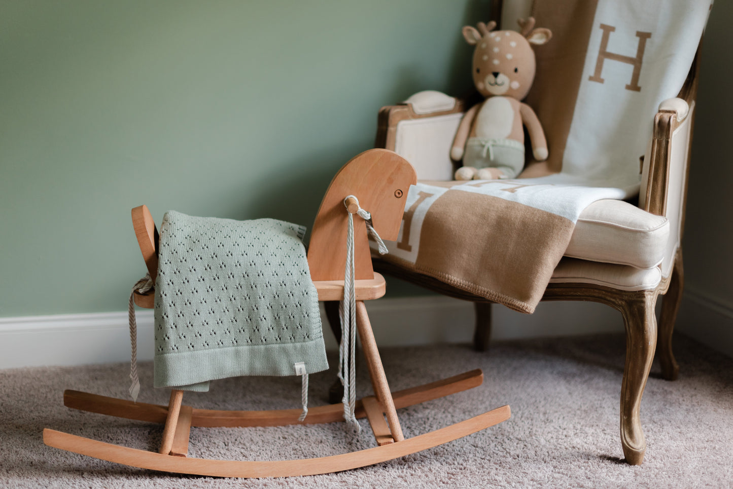 Mint Pointelle Knit Baby Blanket Little Mae And Co Little Mae & Co Everetts Place: Online Boutique