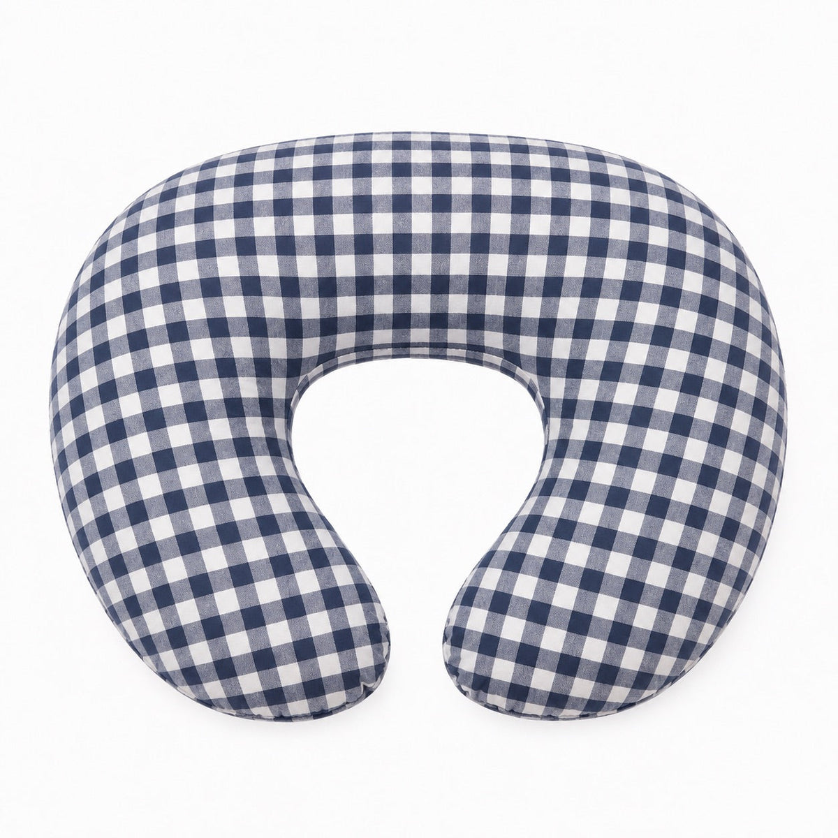 Navy Blue Gingham Ruffle Nursing Pillow Cover by Little Mae & Co