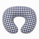 Navy Blue Gingham Ruffle Nursing Pillow Cover by Little Mae & Co
