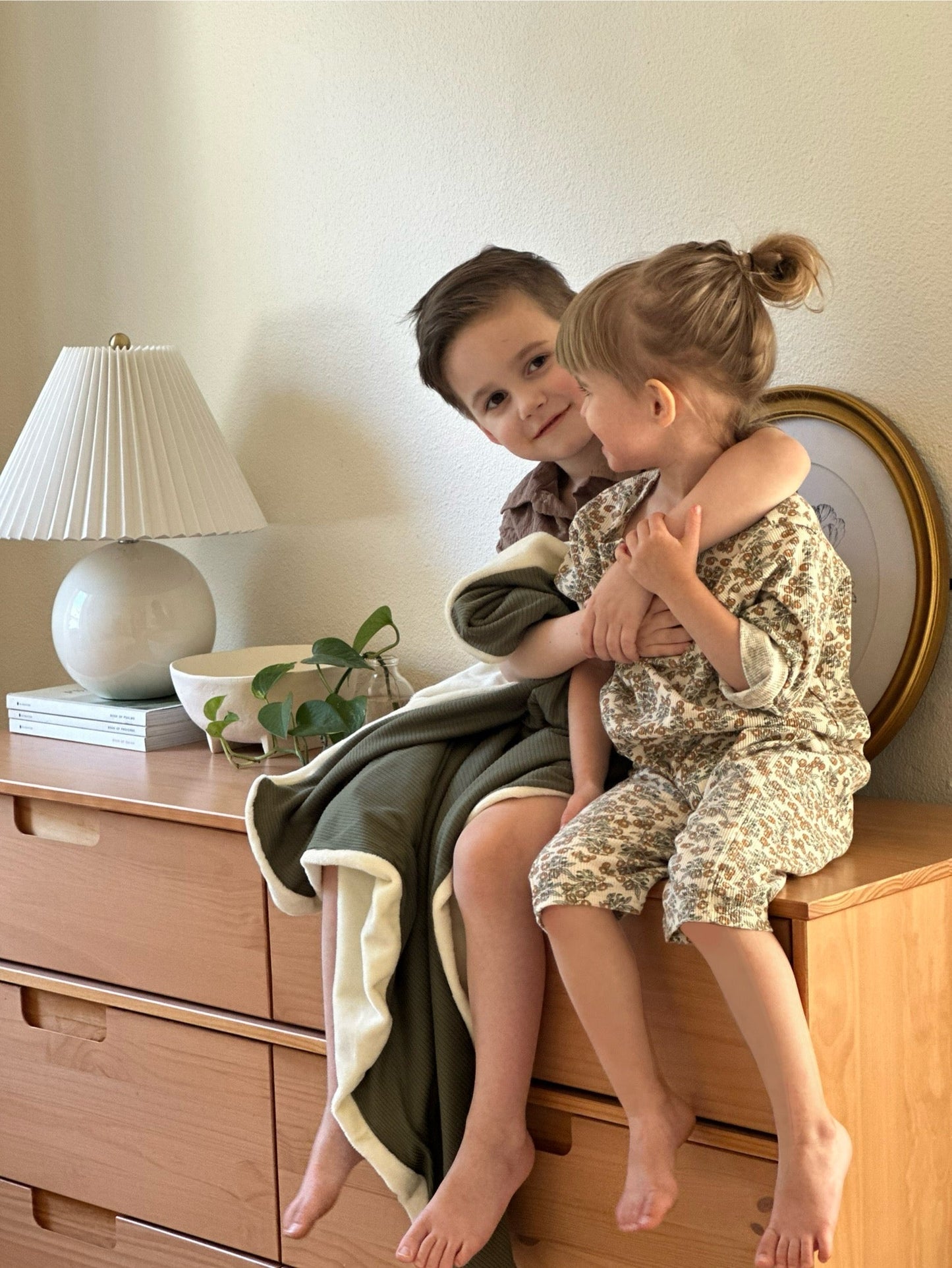 Cozy Moss Ribbed Toddler Blanket by Little Mae and Co Little Mae & Co Everetts Place: Online Boutique