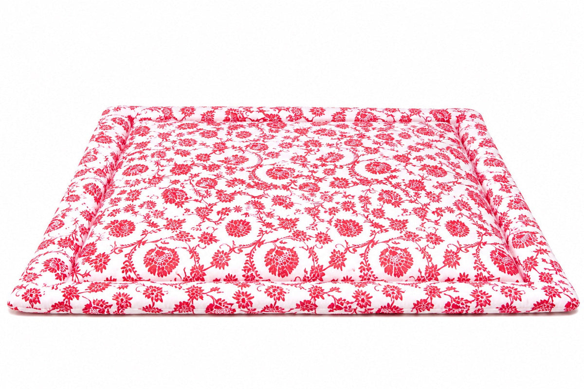 Red Chinoiserie Padded Baby Play Mat by Little Mae & Co