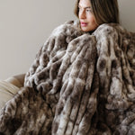 DOUBLE RUCHED FAUX FUR XL THROW BLANKETS Saranoni 