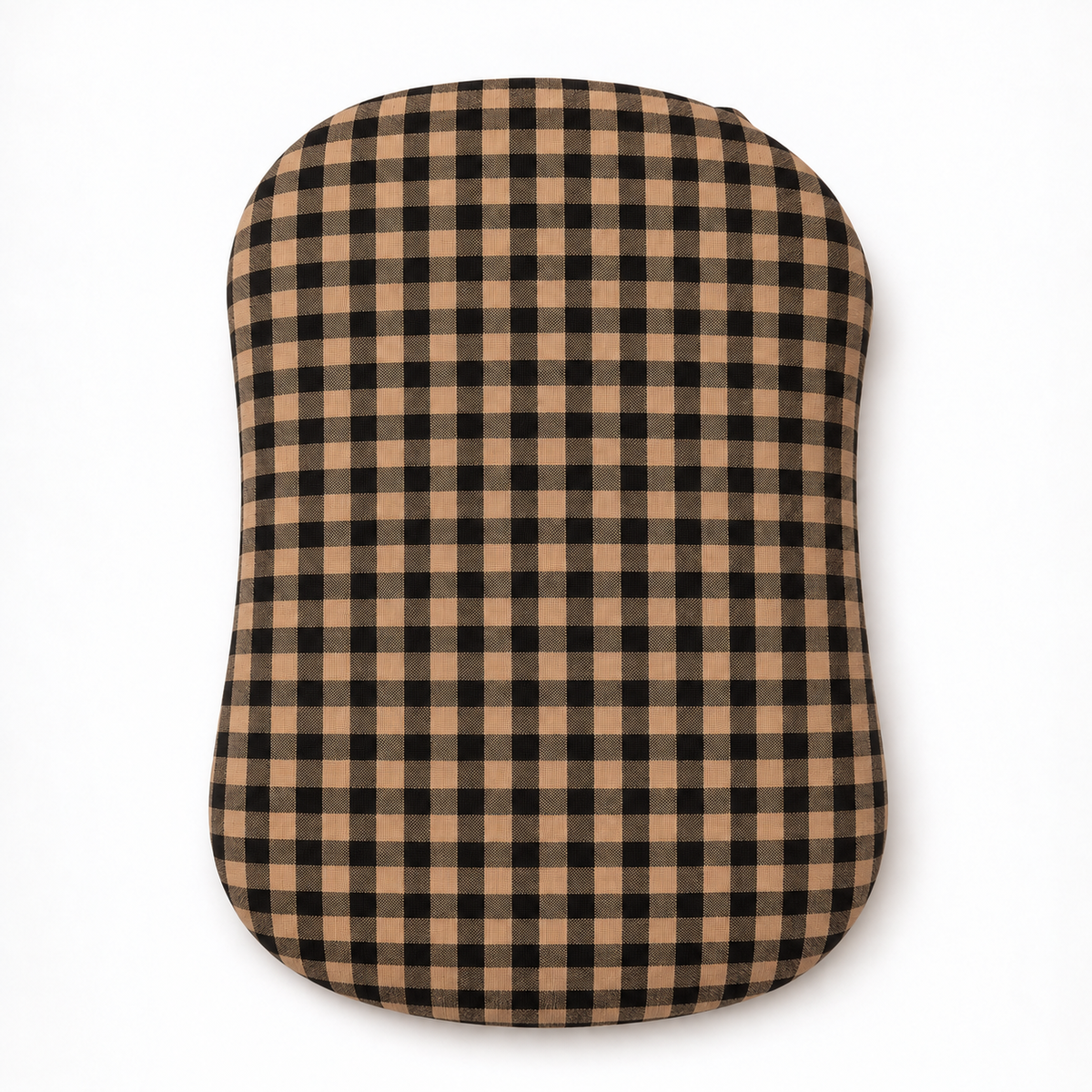 Brown Black Gingham Ruffle Baby Lounger Cover by Little Mae & Co