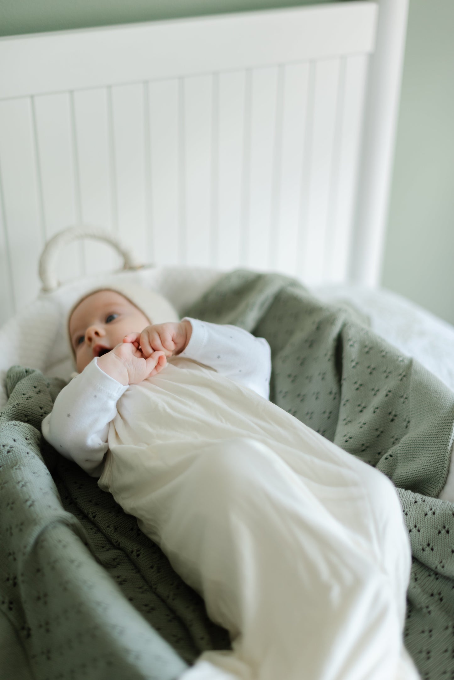 Mint Pointelle Knit Baby Blanket Little Mae And Co Little Mae & Co Everetts Place: Online Boutique